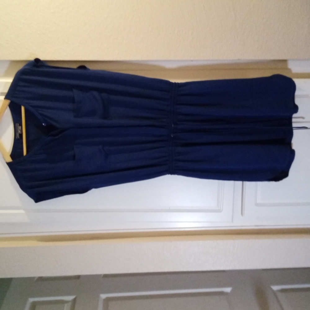 Vince Dark Blue Button and Draw String Mini Dress Size XS